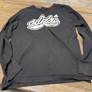 adidas Kids Black Long Sleeve Tee with Script Logo